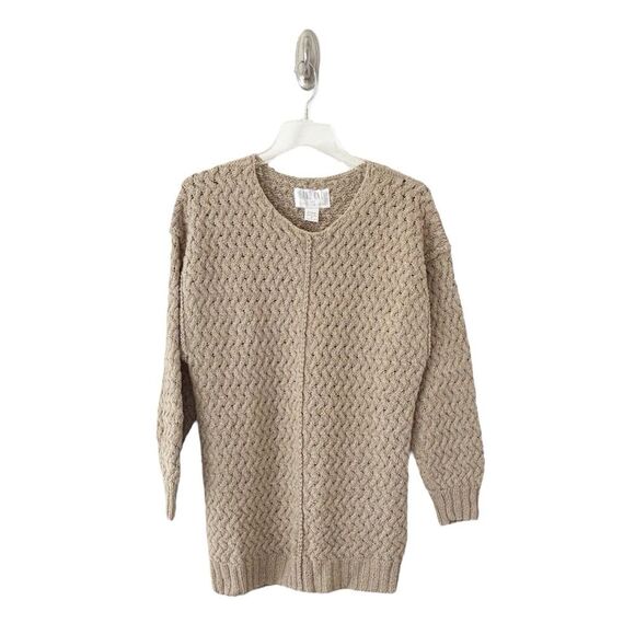 The Limited Vintage 80’s Hand Knit Oversize Cotton Rami Long Sleeve Sweater Sz M - Picture 1 of 9